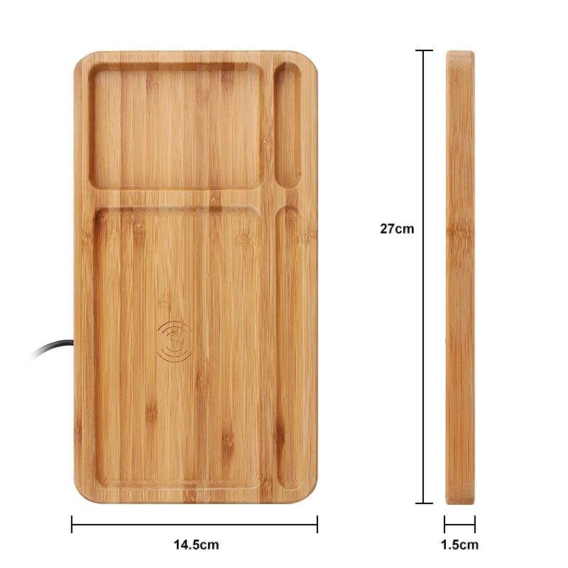 Popular Products 15W Custom Wood Wireless Transmitter 10W Fast Bamboo Gift Wireless Charger
