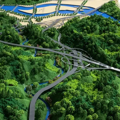 custom architectural scale models building tree river table model