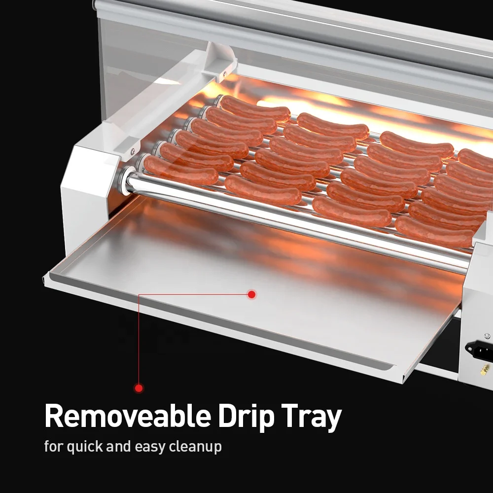 Commercial Snack Food Equipment Hot Dog Grill Machine With 7 Rollers