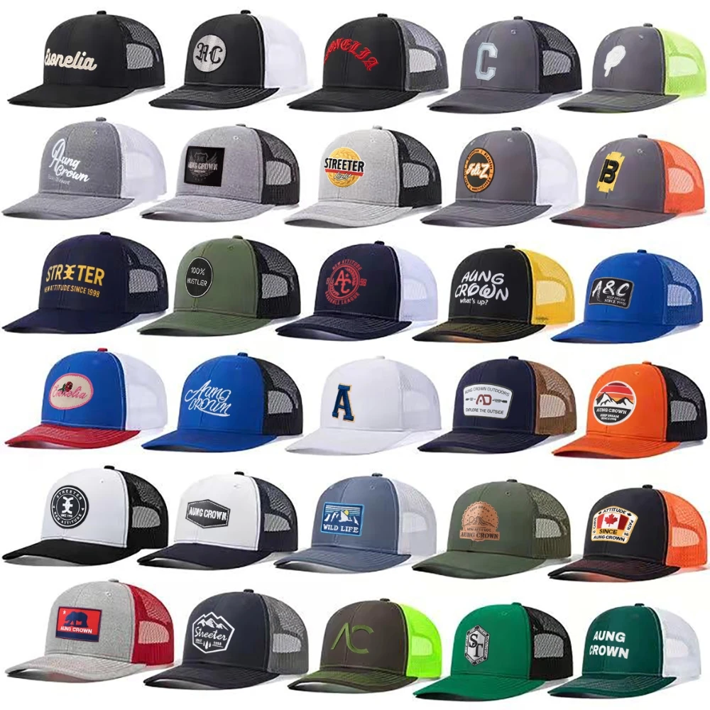 OEM Wholesale Price 5/6 Panel Men Mesh Baseball Caps Custom Embroidery Logo Adjustable Size Cotton Trucker Hats