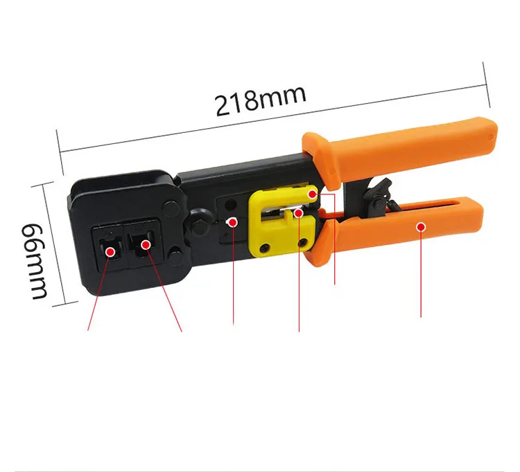 RJ45 RJ11 Wire Stripper Crimping Tool for 4P 6P 8P Modular Plug Crimping Tool with LAN Cable Tester
