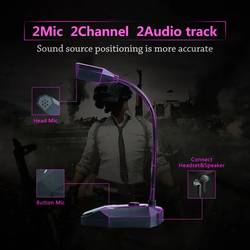 Настольный конденсаторный микрофон с подставкой и Usb-портом