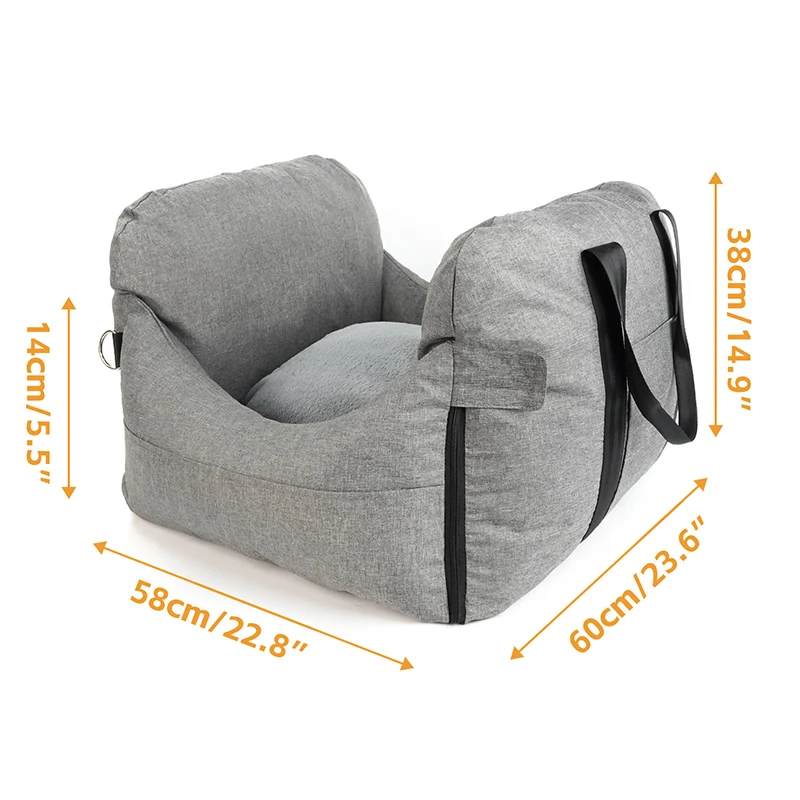 Dog Car Seat Small Dogs Waterproof Dog Booster Seat  Car With Storage Pockets Pet Car Seat Puppy Travel Carrier Bed