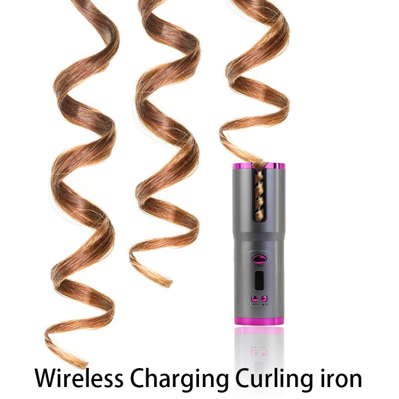 Hot Mini Wireless Rechargeable Portable Electric Spiral Curly Hair Curler Automatic Cordless Hair Curler Curling Iron