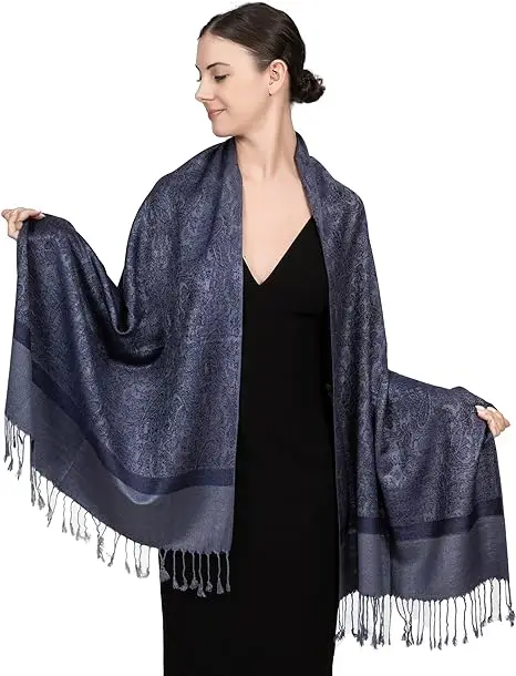 Light Weight High Quality Paisley Jacquard Pashmina Shawl Wrap Scarf for Women