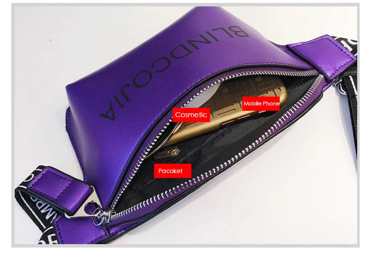 Customized Pink Silver Women Ladies Fashion Oem Logo Style Outdoor Laser pu Waist Bag Pouch Fanny Pack