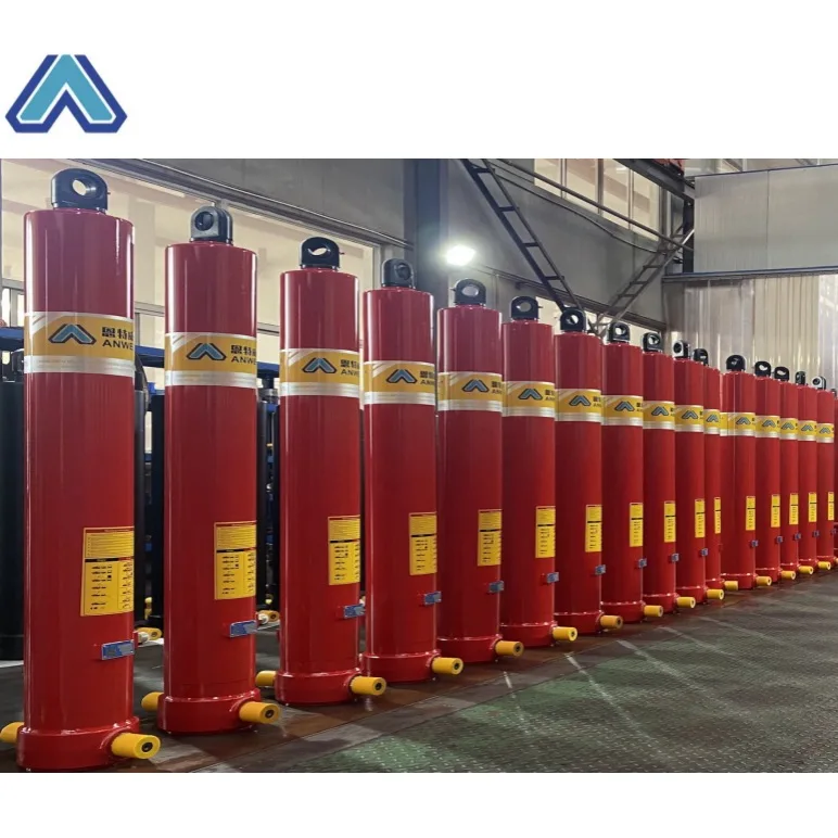 4 Stages  hydraulic Cylinder Manufacturer From Anweel Lift 80tons For Dump Truck