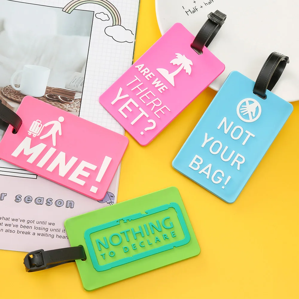 luggage tag pvc soft rubber travel  sublimation luggage identification tag personalized passport holder with letter luggage tag