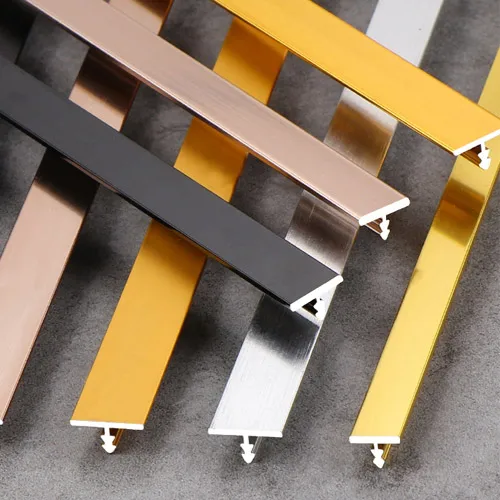 Modern gold color decorative floor furniture decoration trim metal T shape decor aluminum strips
