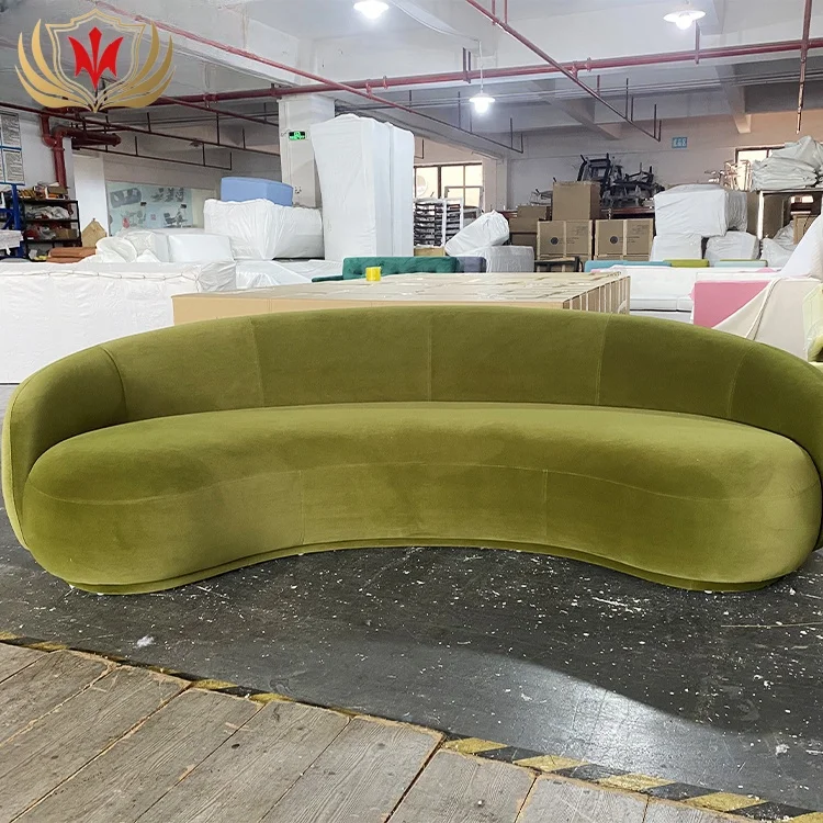 HJ HOME North European style modern furniture fabric long curved sofa leisure sofa sets for home living room cafe