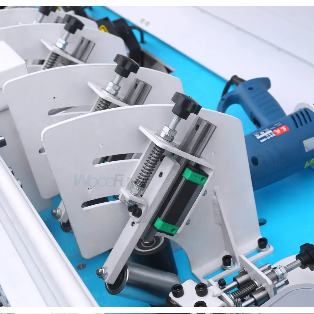 WOODFUNG Edge banding oblique Bevel straight line woodworking panel furniture pvc 45 90 degree automatic edge banding machine