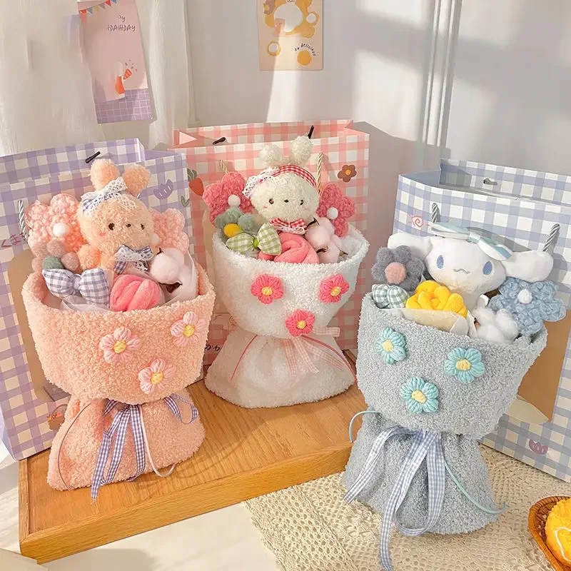 Плюшевый букет Cinnamoroll Рождественский подарок на выпускной Мультяшные куклы друзья каваи креативный милый аниме с