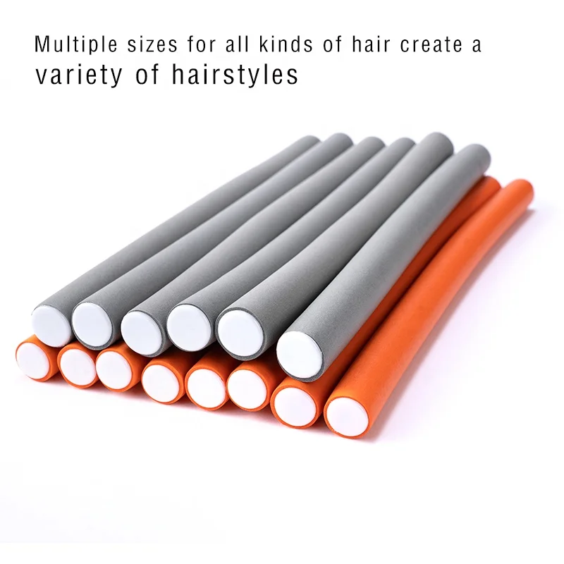 Hair Bendy Rollers Custom Length High Quality Flexi Rods Round Shape Curlers Rollers For Hair