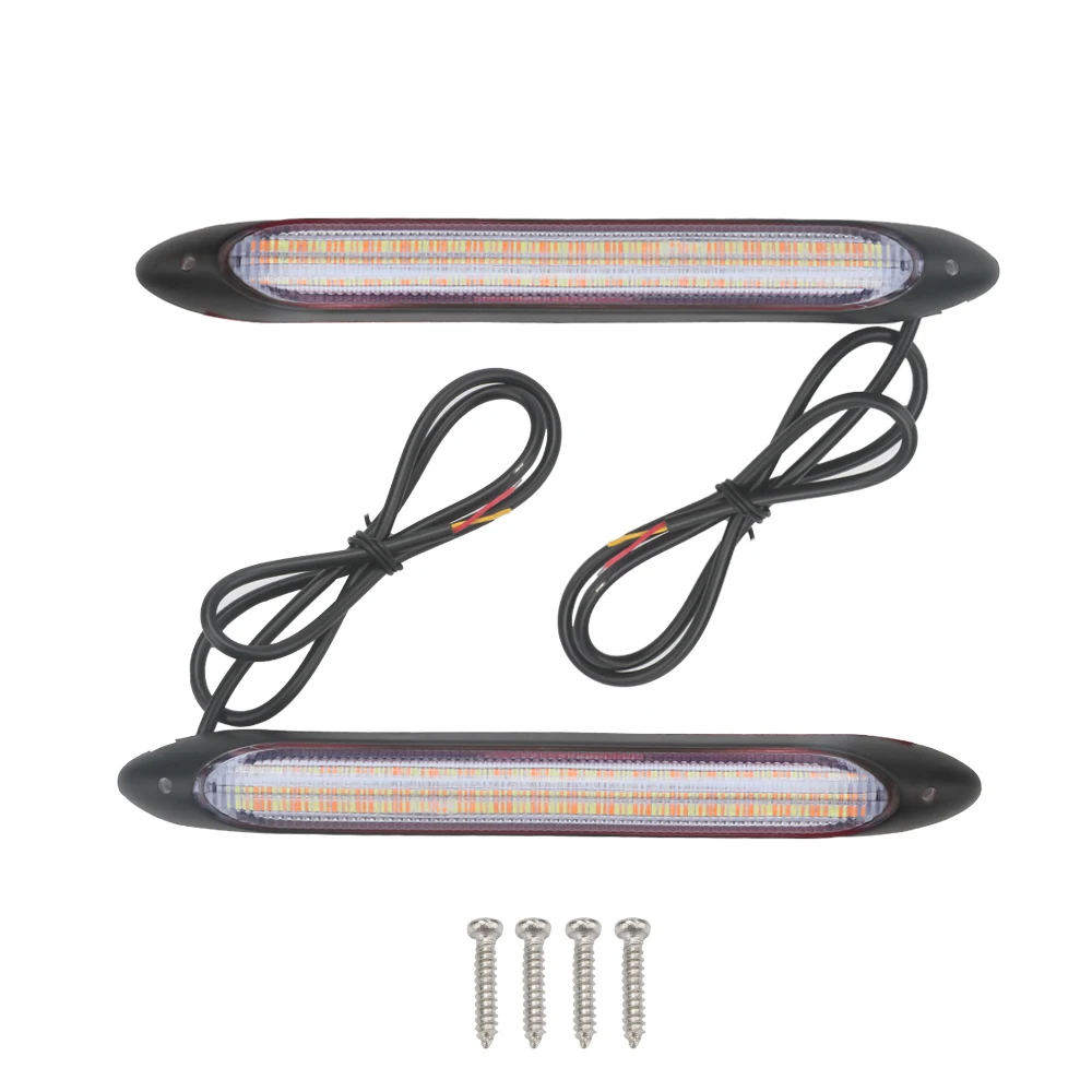 PUERXIN Superbuy Car RGB Headlight Strip Flexible Waterproof Amber Scan Flow DRL Lamp Bar Turn Signal LED Daytime Running Light