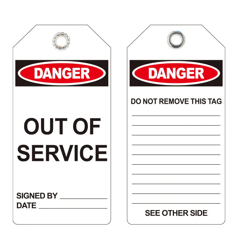 Elecpopular customized Both size and language PVC Plastic Label Safety lock-out Tagout 'DO NOT OPERATE' Danger Loto Tags