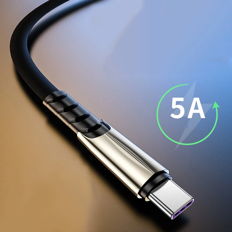 Upgraded Durable USB Type C Fast Charging Cable 5A Nylon Braided Safe Fast Charge Code USB C Cable for Samsung Galaxy Note 20