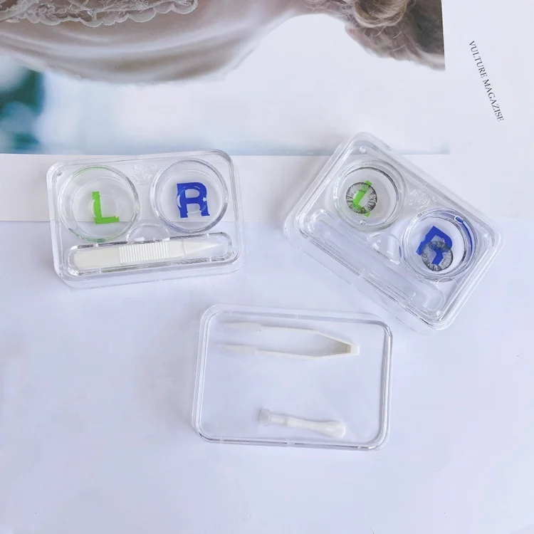 novel transparent eye contact case mesa  wear contact lenses accessories wholesale