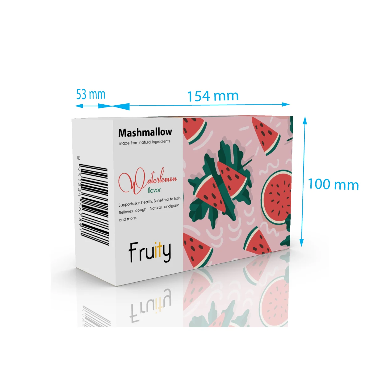 Индивидуальная упаковочная коробка для арбуза Mashmallow154x53x100 Высококачественная бумажная лучшего продукта экспорт из Вьетнама пригодная переработки Вьетнам