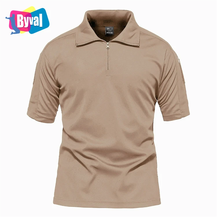 Byval Half Zip Polo Shirt T-Shirt Custom Summer Quick Dry Polyester Hiking Running T Shirt Customize Your Design Polo