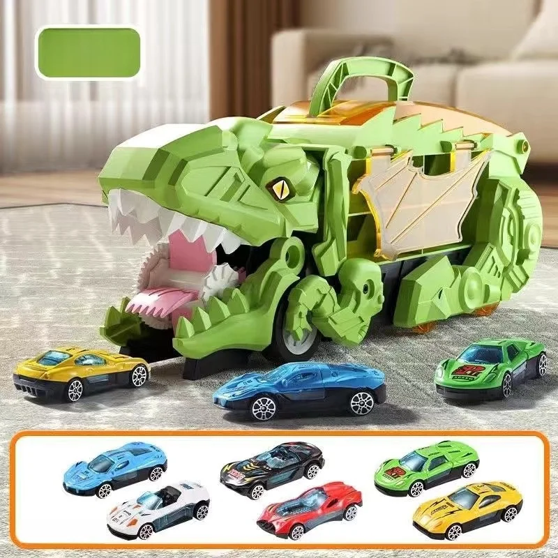 New dinosaur devouring car Tyrannosaurus Rex devouring deformed toys Educational children can receive inertial scooter