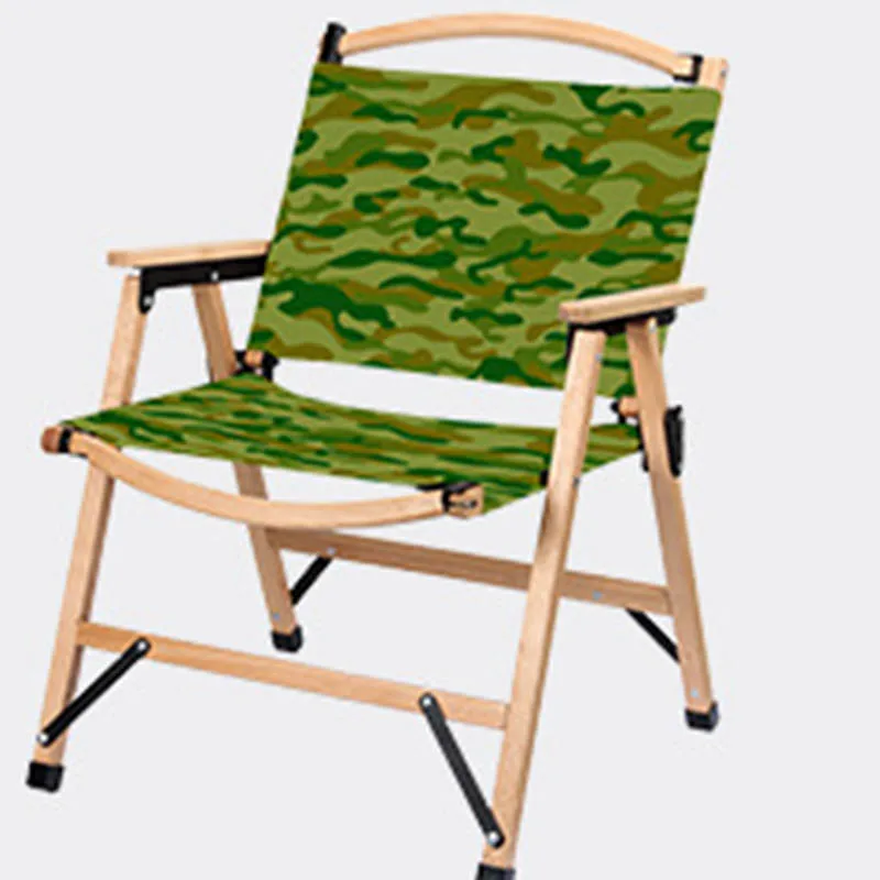 Outdoor Beach Chair Foldable Fabric Leisure Contemporary Modern Wooden Popular Sling Chair for Garden Beach Camping