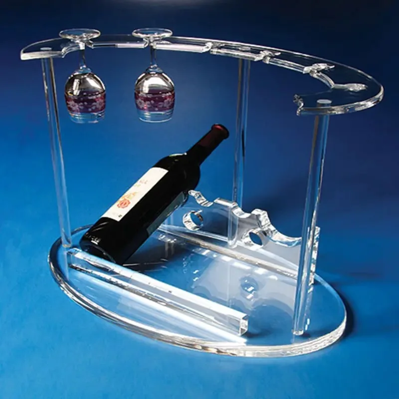 Wine holder Custom design plexiglass wine and bottle organizer stand clear acrylic wine stand acrylic