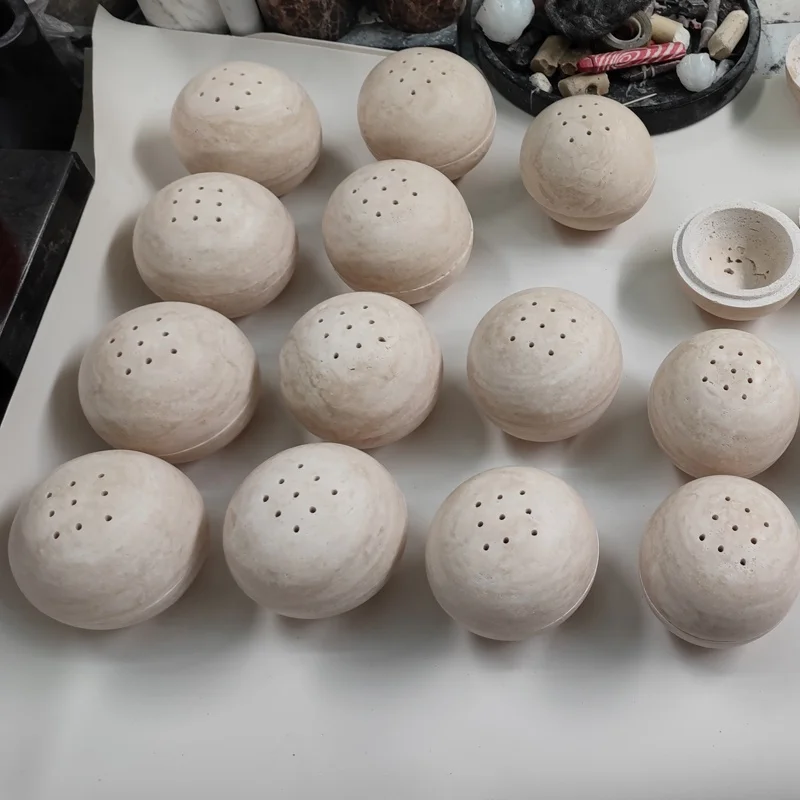Природный камень зеленый оникс сферическая курильница 15x15x15