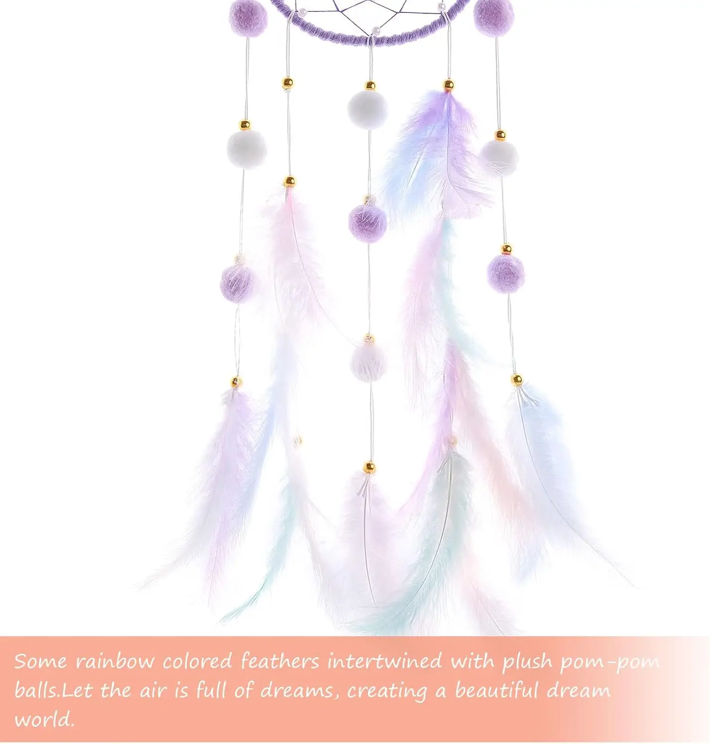 Dream Catchers Handmade Catcher Black and White Feather Wall Hanging Decoration Home Ornament Craft Car Yin Yang Culture