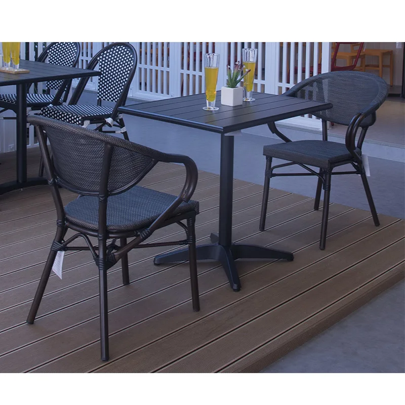Garden Outdoor Furniture fabric net cloth chairs hotel dining coffee aluminum table and chairs