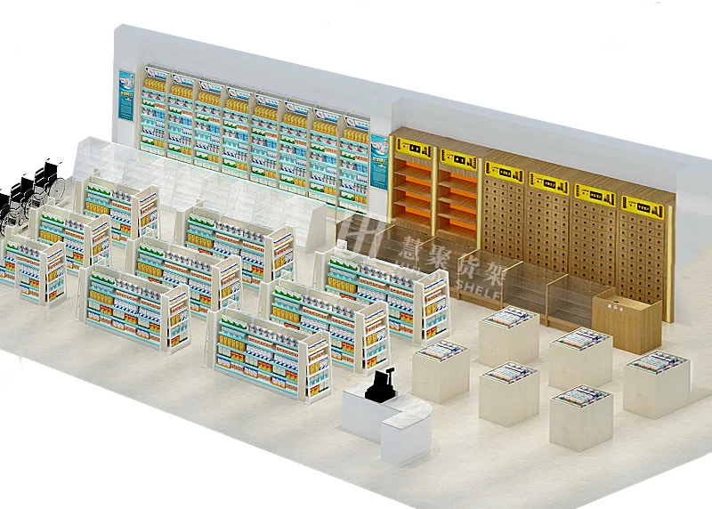 Meicheng Agent Recruitment Medical Store Racks Pharmacy Shelves Drugstore Pharmacy Medical Store Supermarket Shelves