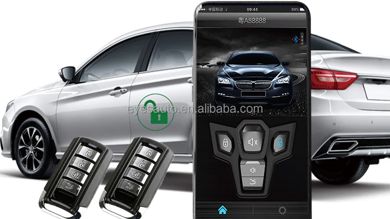 2 way mobil car alarm remote kit lcd block burglar security  universal siren car alarm with light buzzer