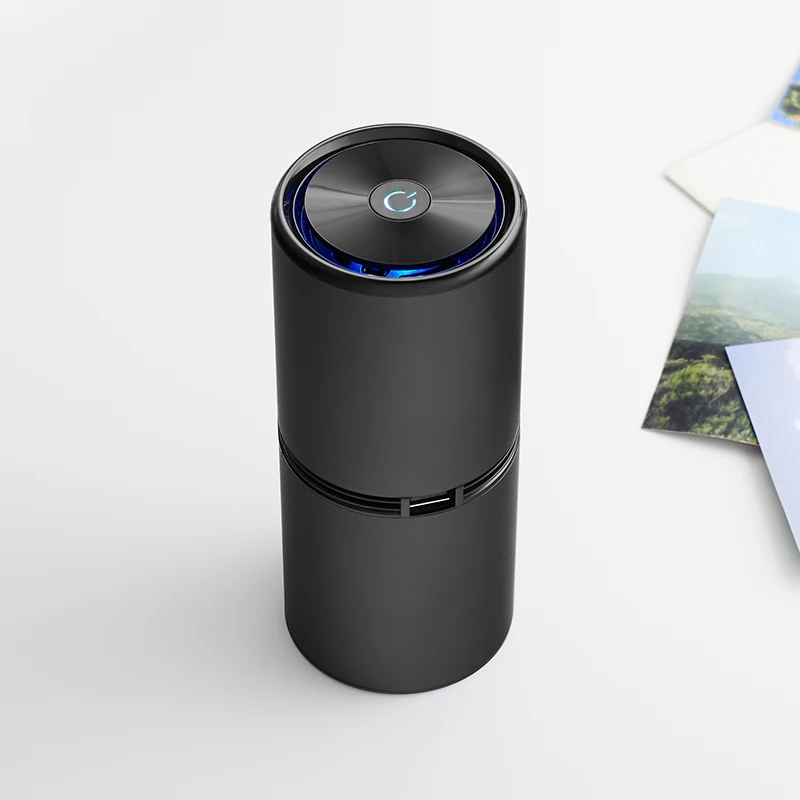 One key control Low noise air cleaner car portable purifier USB output charging