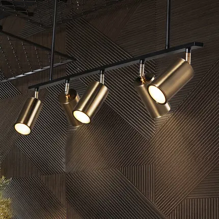Modern custom black metal and gold magnetic linear rectangle track ceiling fixture chandelier led pendant light