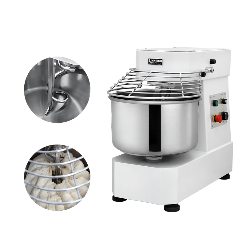 Linkrich Manufacturer Bakery Commercial Floor 20 liter 8kg Single phase Spiral Wheat Pizza Bread Cake Flour Dough Mixer Machine