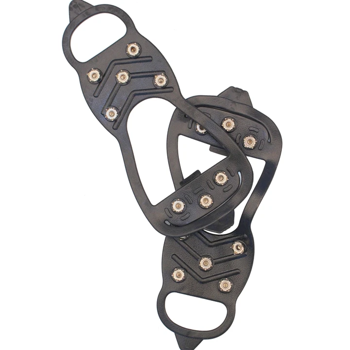 Low temperature resistance No crack Portable 8 Tooth Ice grips Walking spikes Anti-skid crampons for Winter hiking