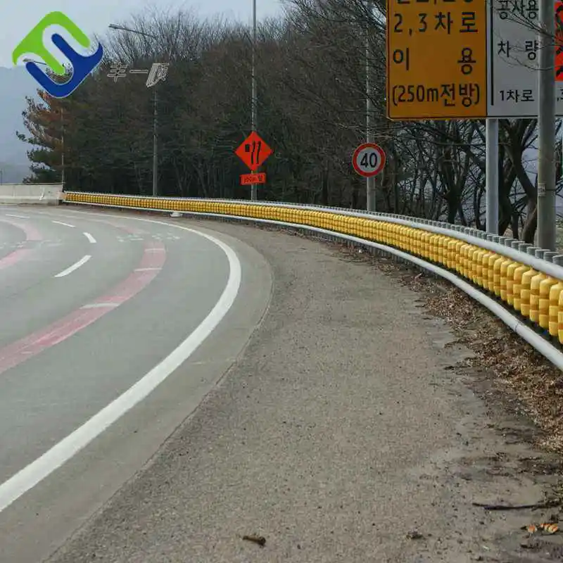 Roadway Traffic Double Rolling Guard rail System roller barrier fence