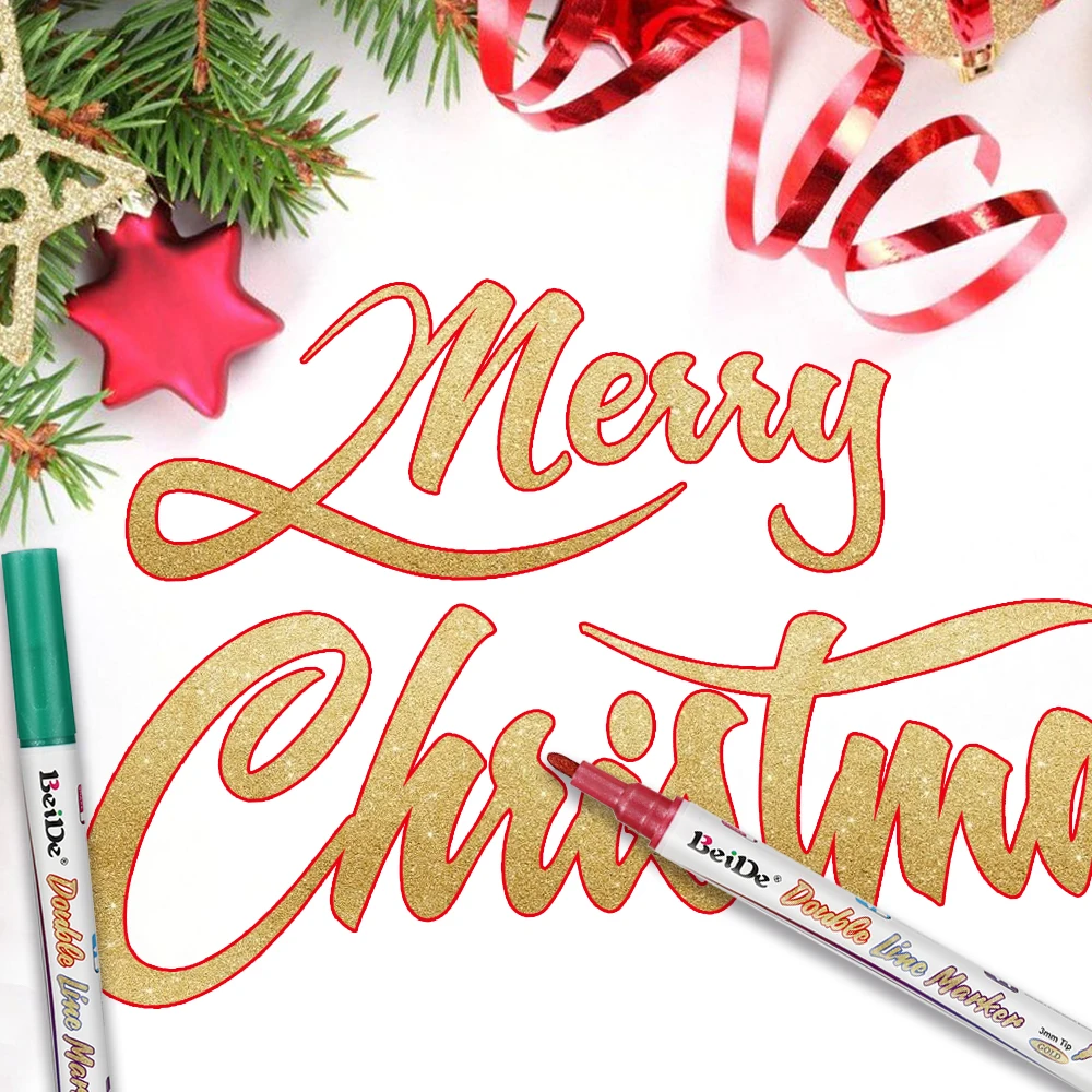 Double Line Marker for Doodle Dazzles Shimmer Pen for Drawing, Doodle, Craft Project