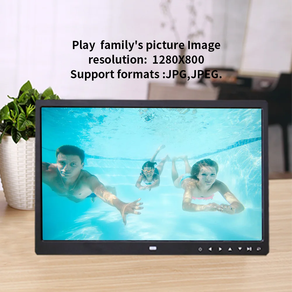 Indoor advertising player loop video playback VESA wall HD Front touch buttons built-in speakers 15 inch digital photo frame