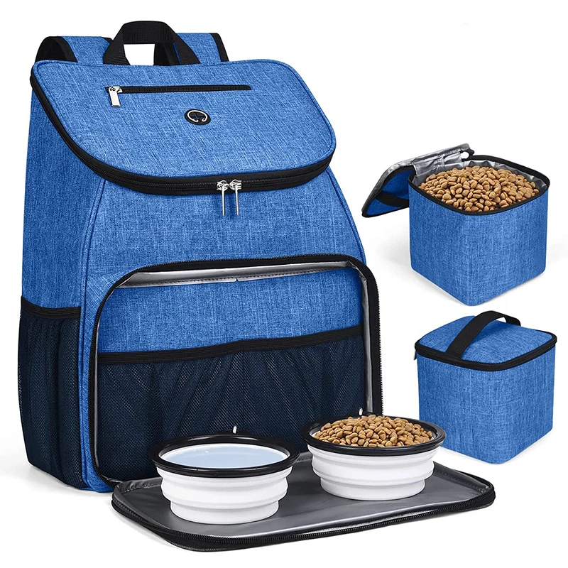 Airline Approved Pet Supplies Backpack Expandable Durable Pet Carrier Backpack with 2 Silicone Collapsible Bowls
