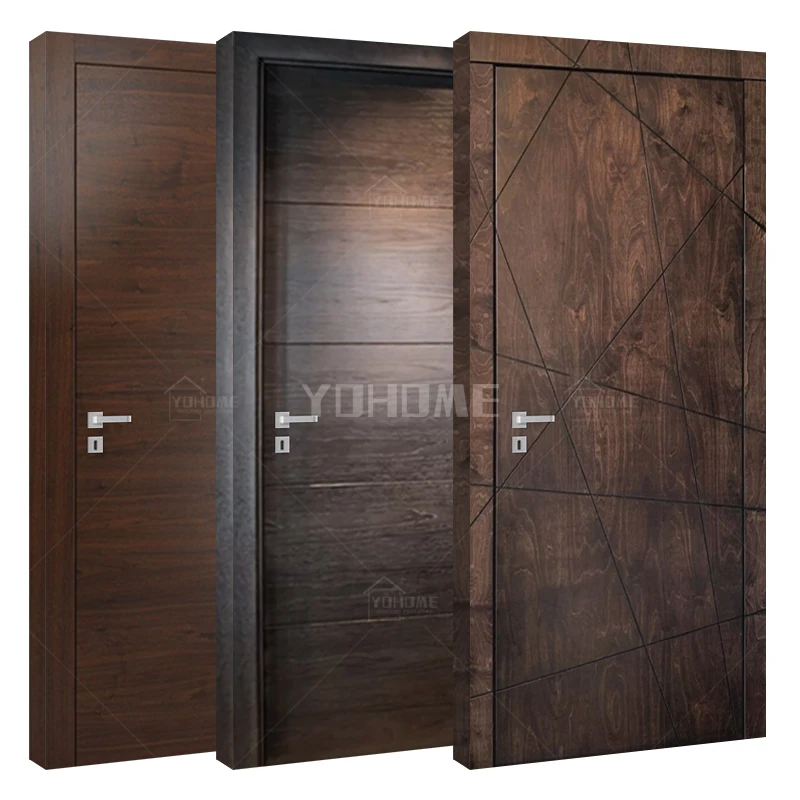 Foshan custom wood interior doors with frames residential modern interior door interior hotel doors