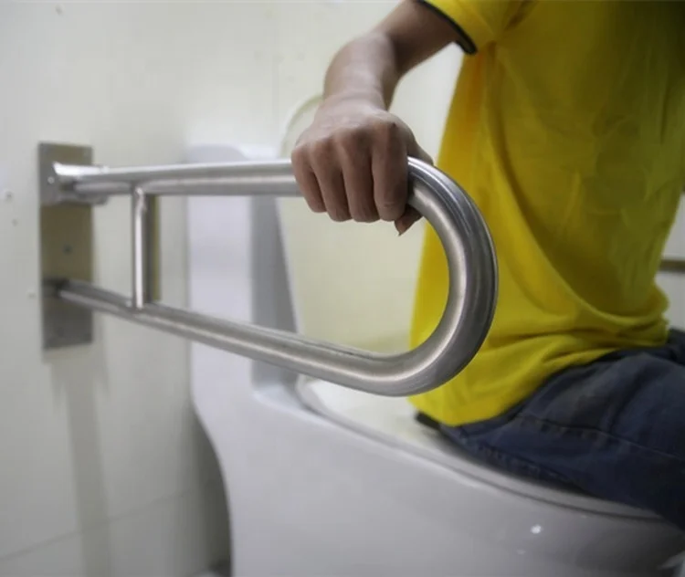 LQS U Shaped Stainless Steel Safety Grab Bar Swing-Up To Wall Medical Accessories