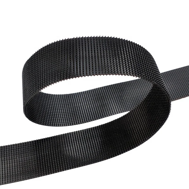 Custom black injection molded self adhesives hook and loop tape fasteners elastic sticky back to fabric