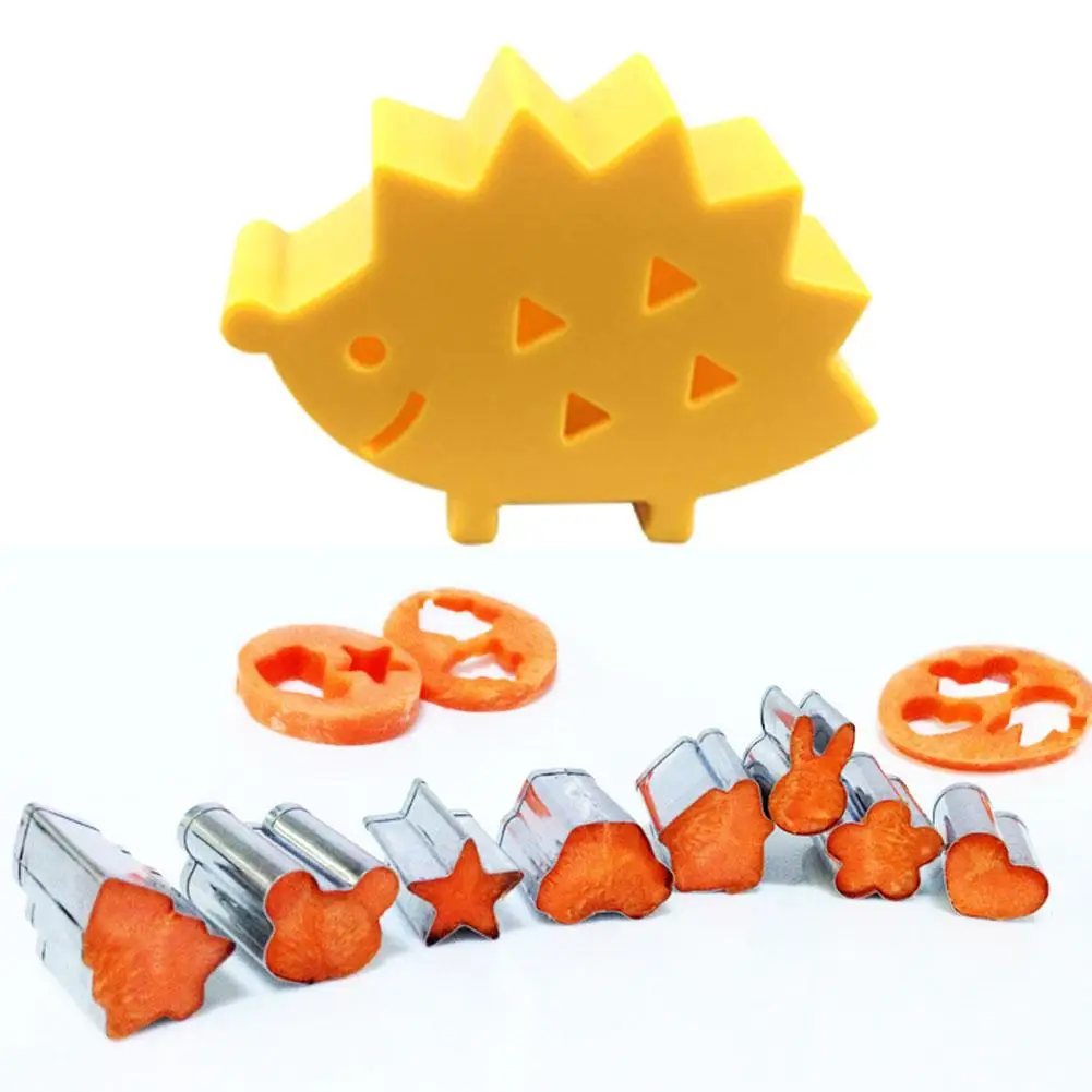 
10pcs/set Fruit Cookie Cutter Mold Hedgehog Box Design Mini Stainless Steel Mould Biscuit Fondant Kit 