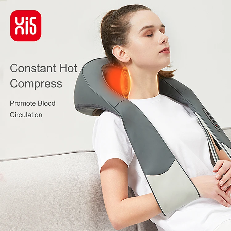 Hi5 Electrical Heat Shoulder Shiatsu Massager Neck Shoulder Vibrating Kneading Massager Back Neck Massager