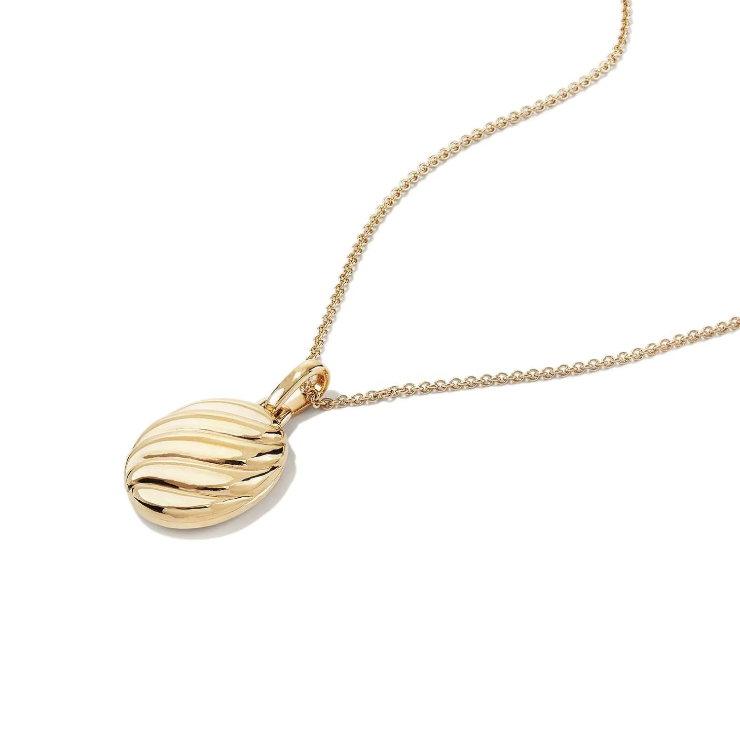 Custom 925 Sterling Silver Jewelry 18K Gold Plated Bale Box Locket Oval Croissant Pendant Photo Engrave Logo Open Necklace