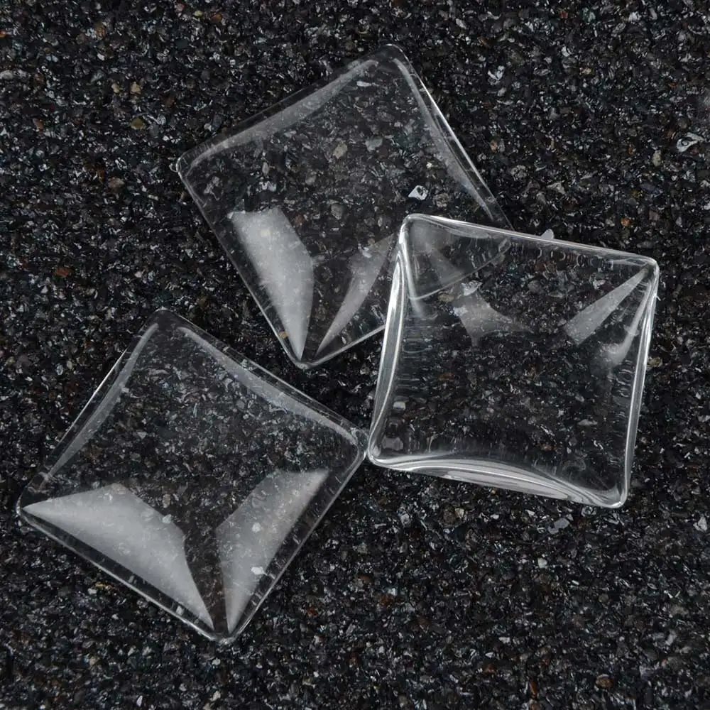 Custom Size Transparent Clear Square Glass Cabochon For Souvenir