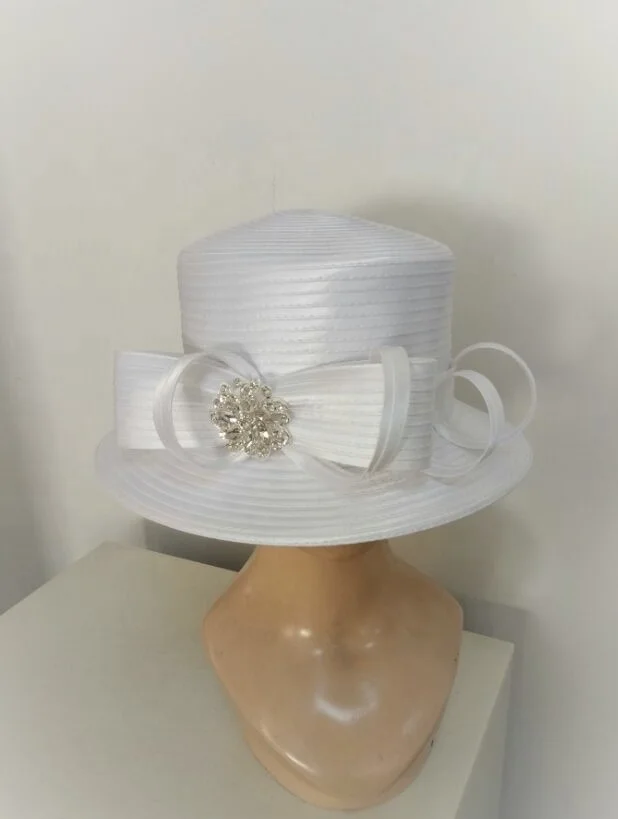 Элегантная белая шляпа с широкими полями для торжественных вечеринок, Женская церковная шляпа, оптовая продажа, новинка, элегантные женские шляпы на День Матери