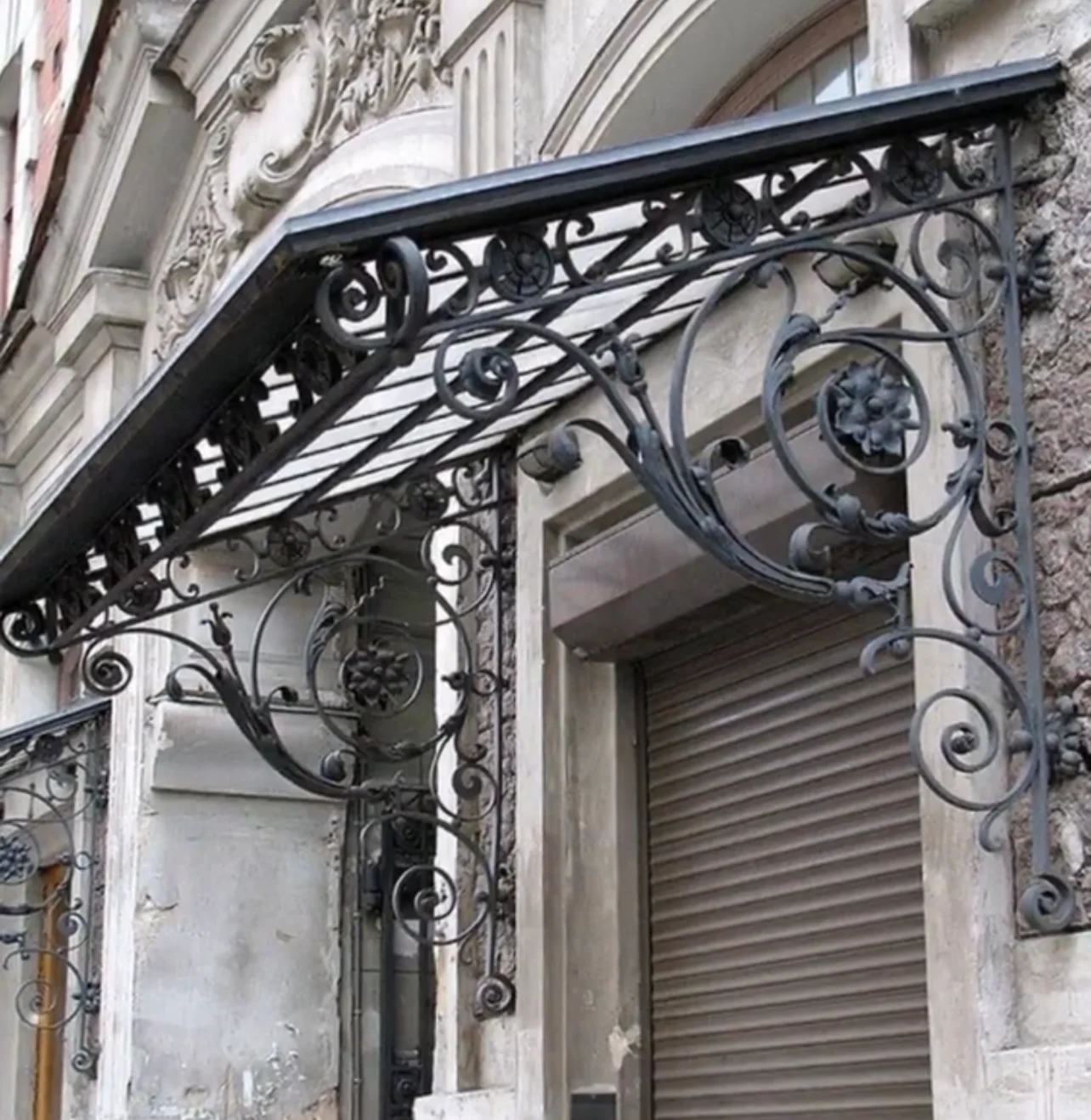 New process lacquered window canopy wrought iron door Door and window canopy can be customized