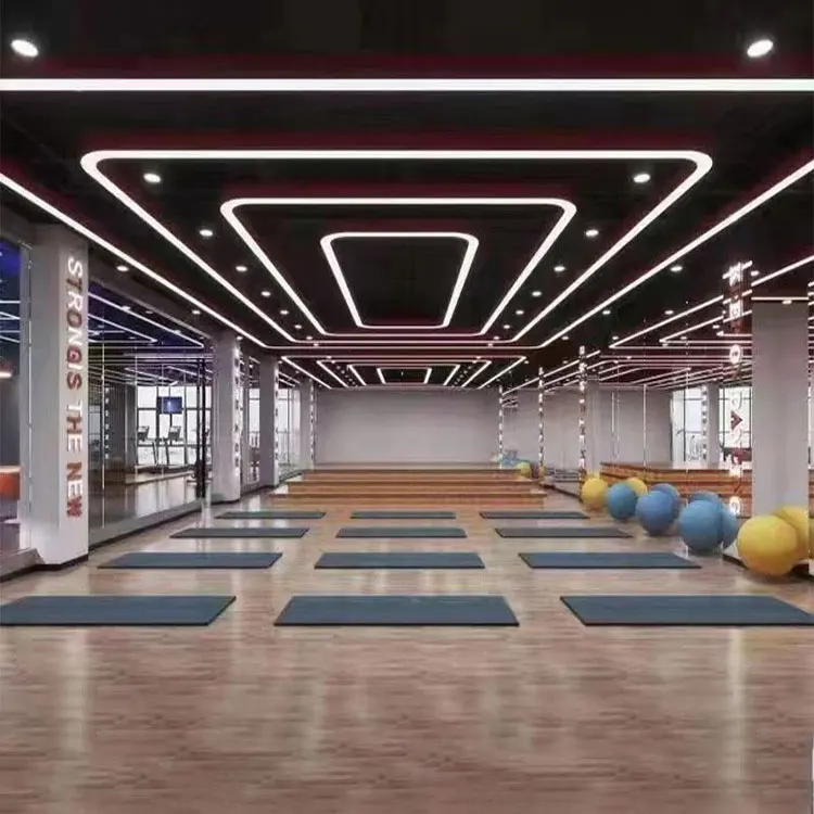 Aluminum profile LED Suspended Chandelier 1.2*2.4m Linkable Linear Pendant Rectangular hanging Light for Supermarket Hotel