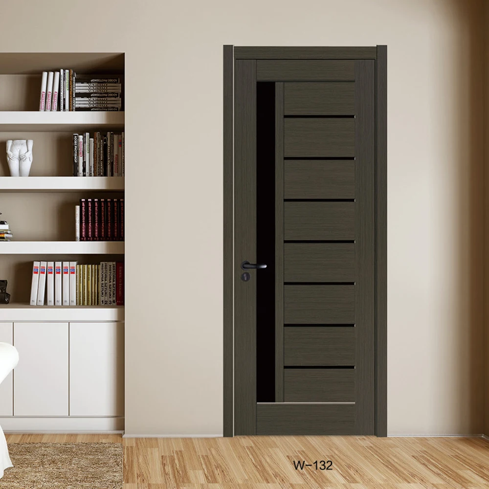Modern Solid Wood PVC Door Latest Design Wooden Door Interior Room Door